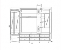 Шкаф комбинированный с витриной левая КМК 0364.1